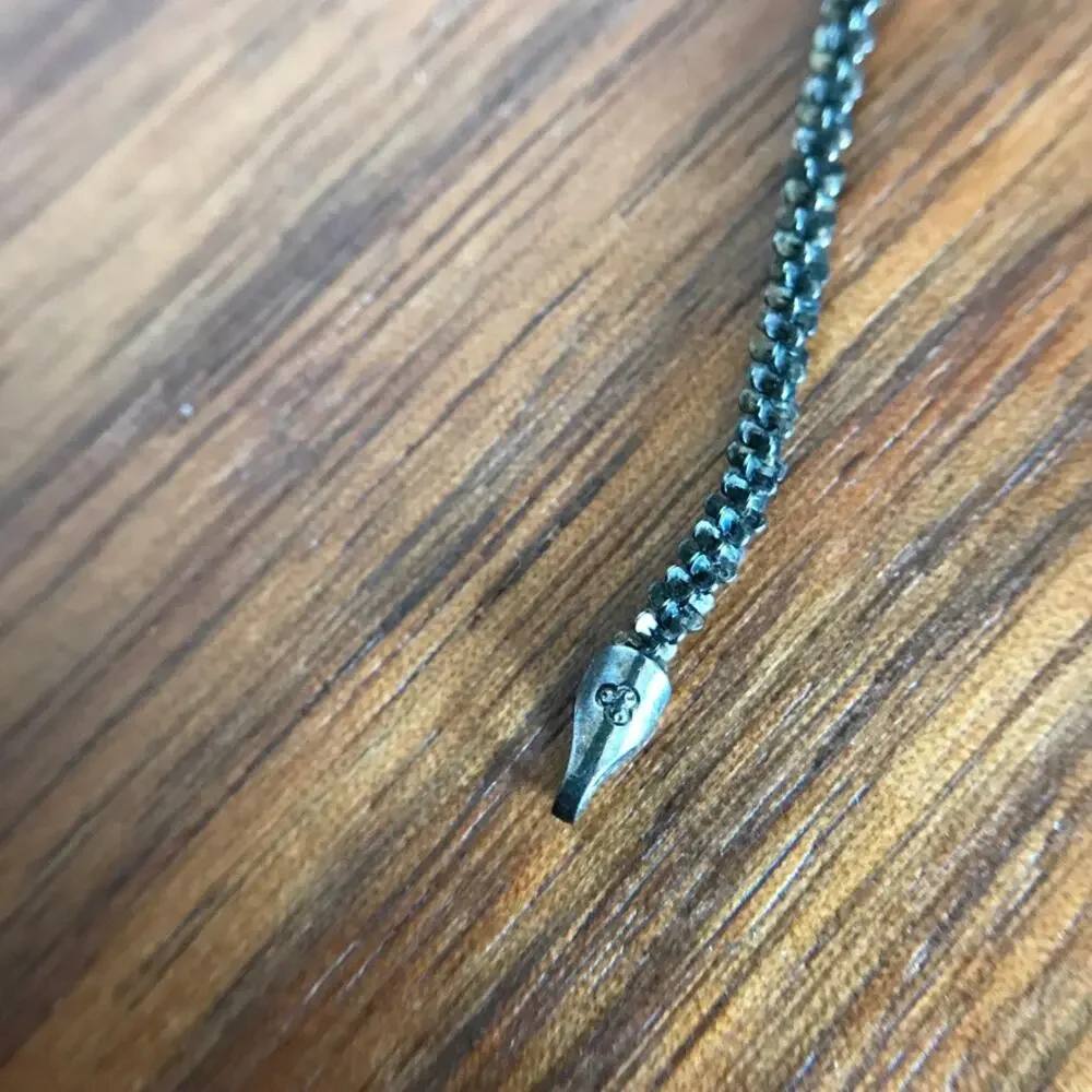 Black Rhodium Plate 925 Italy Twisted Rock Sparkle Rope Chain Necklace 20